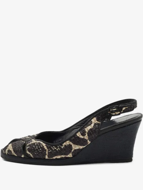 Stuart Weitzman wedge-heel raffia sandals