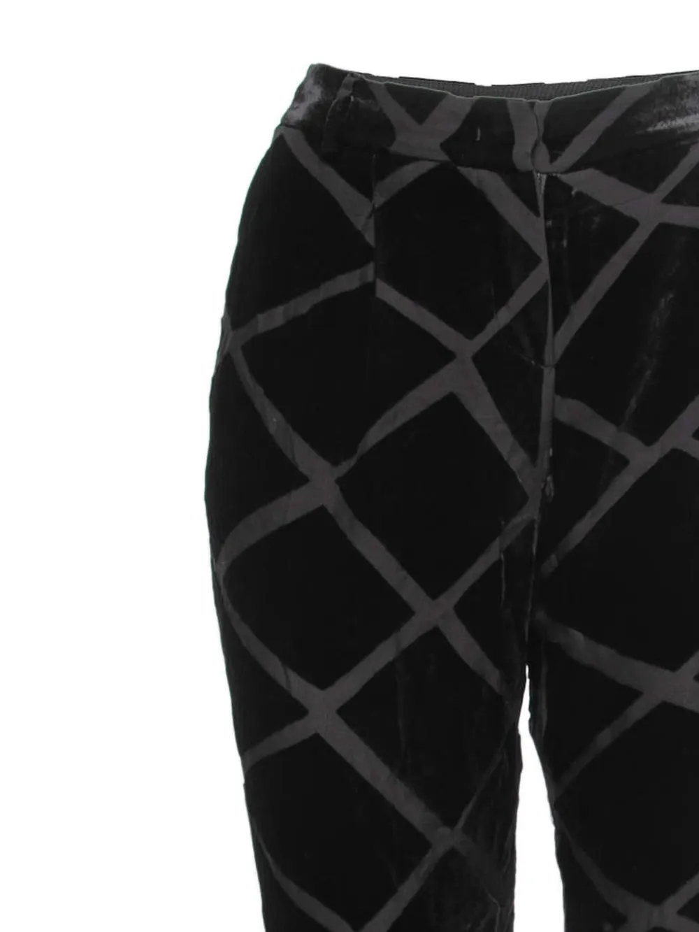 Emporio Armani Pre-Owned 2024 fluwelen broek met jacquard - Zwart