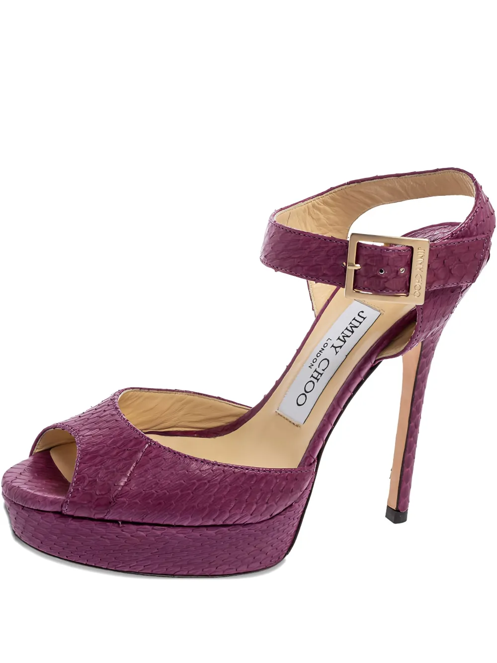 Jimmy Choo Pre-Owned python buckle heeled sandals | Purple | Image 1