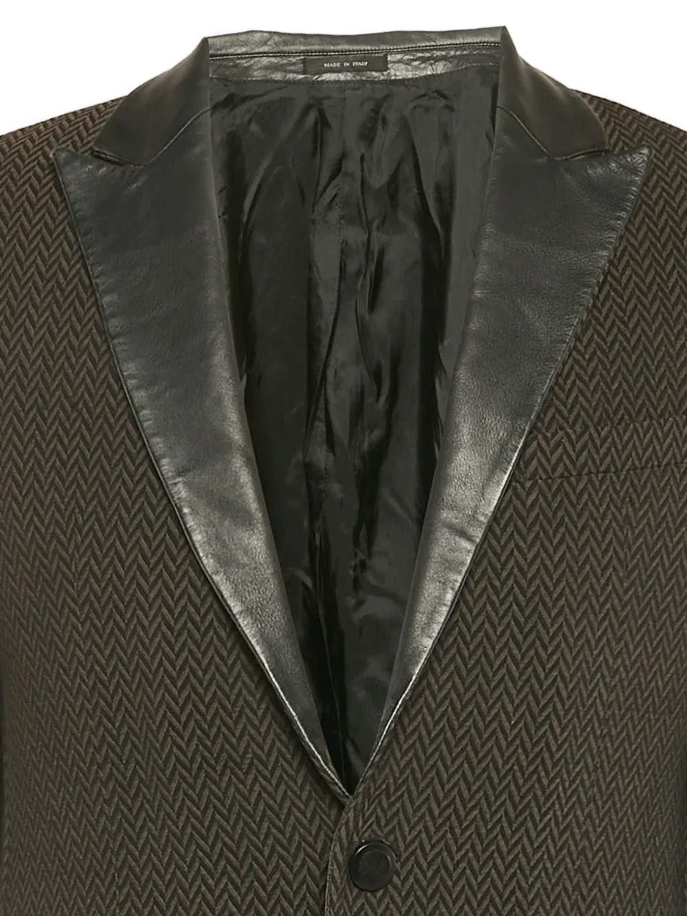 Emporio Armani Pre-Owned herringbone leather jacket | Image 2