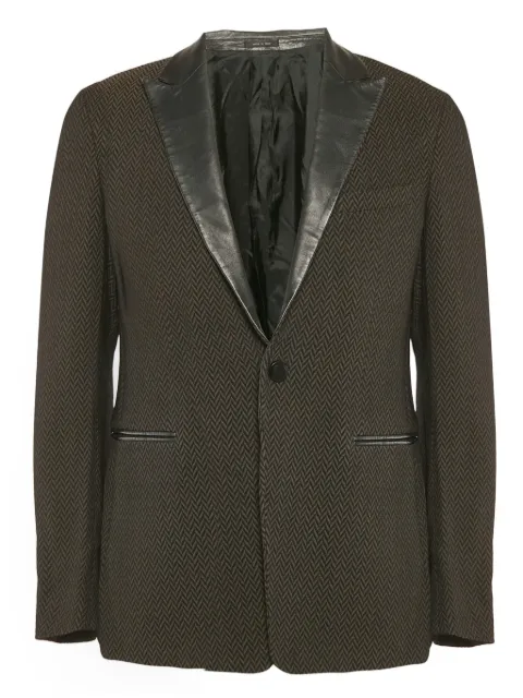 Emporio Armani Pre-Owned herringbone leather jacket