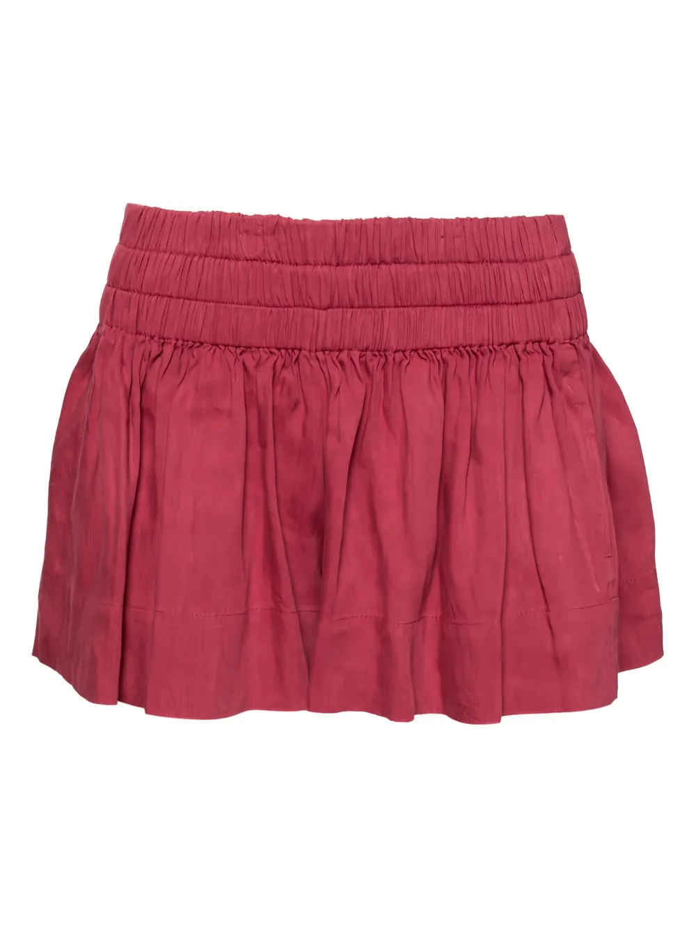 Pre-owned Isabel Marant Vintage Smocked Pleated Mini Skirt In Red