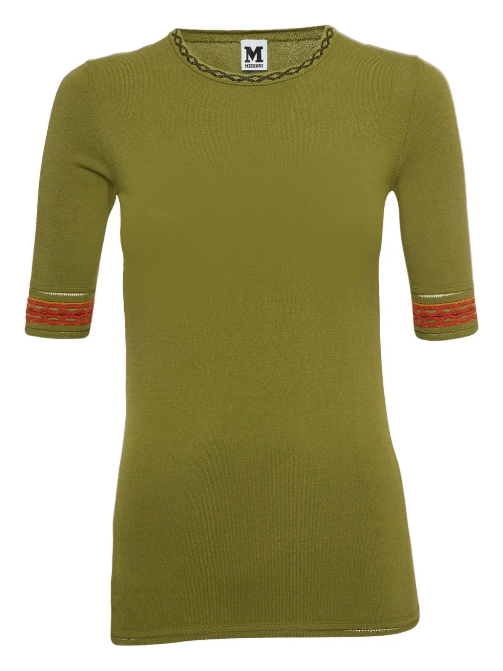 Missoni Pre-Owned cuff-embroidered knit top | Green | Image 1
