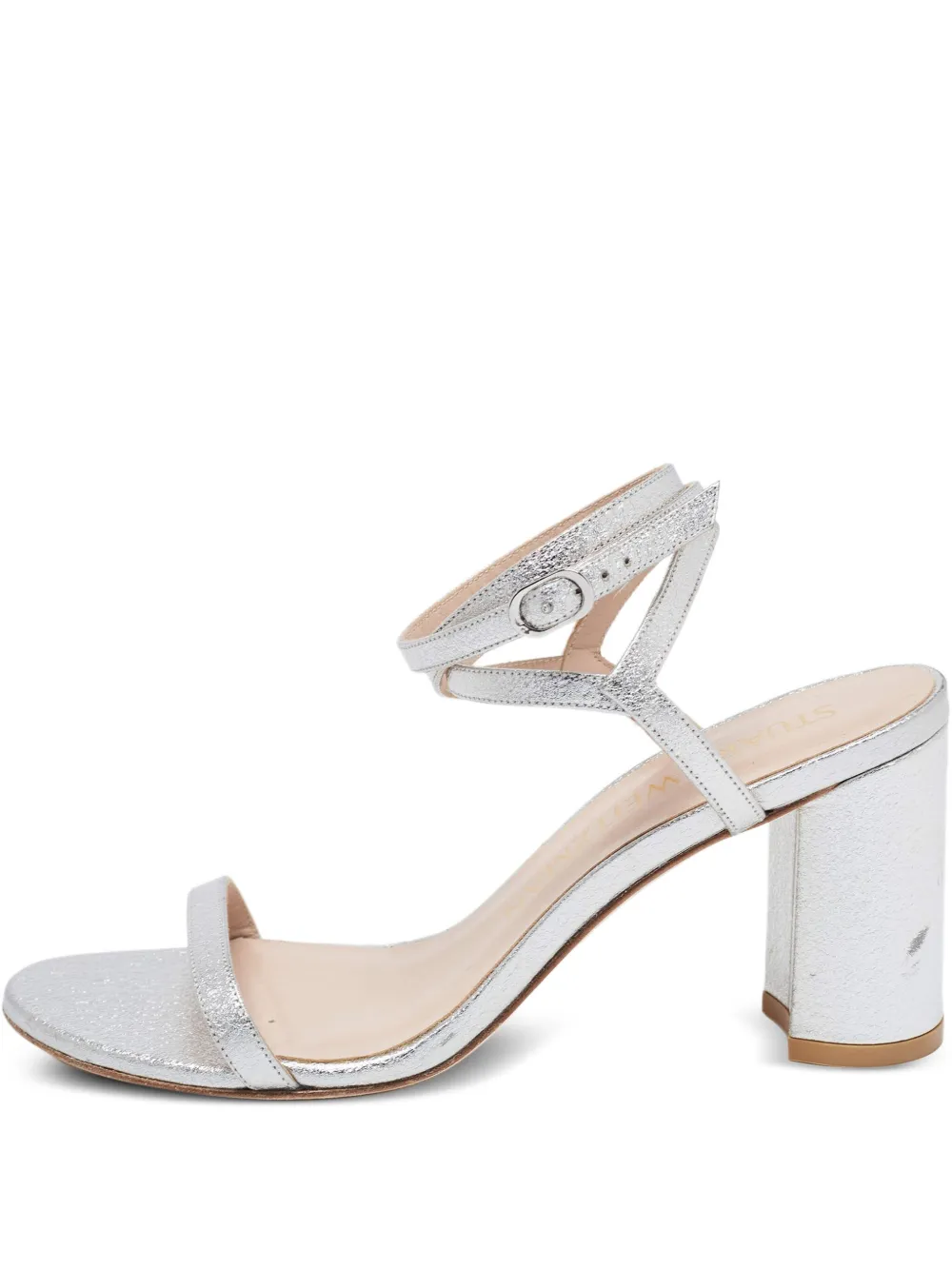 Stuart Weitzman 皮质高跟凉鞋（85厘米，典藏款） | 灰色 | Image 1