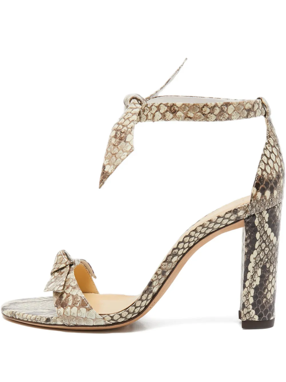 Alexandre Birman python embossed bow heeled sandals | Brown | Image 1