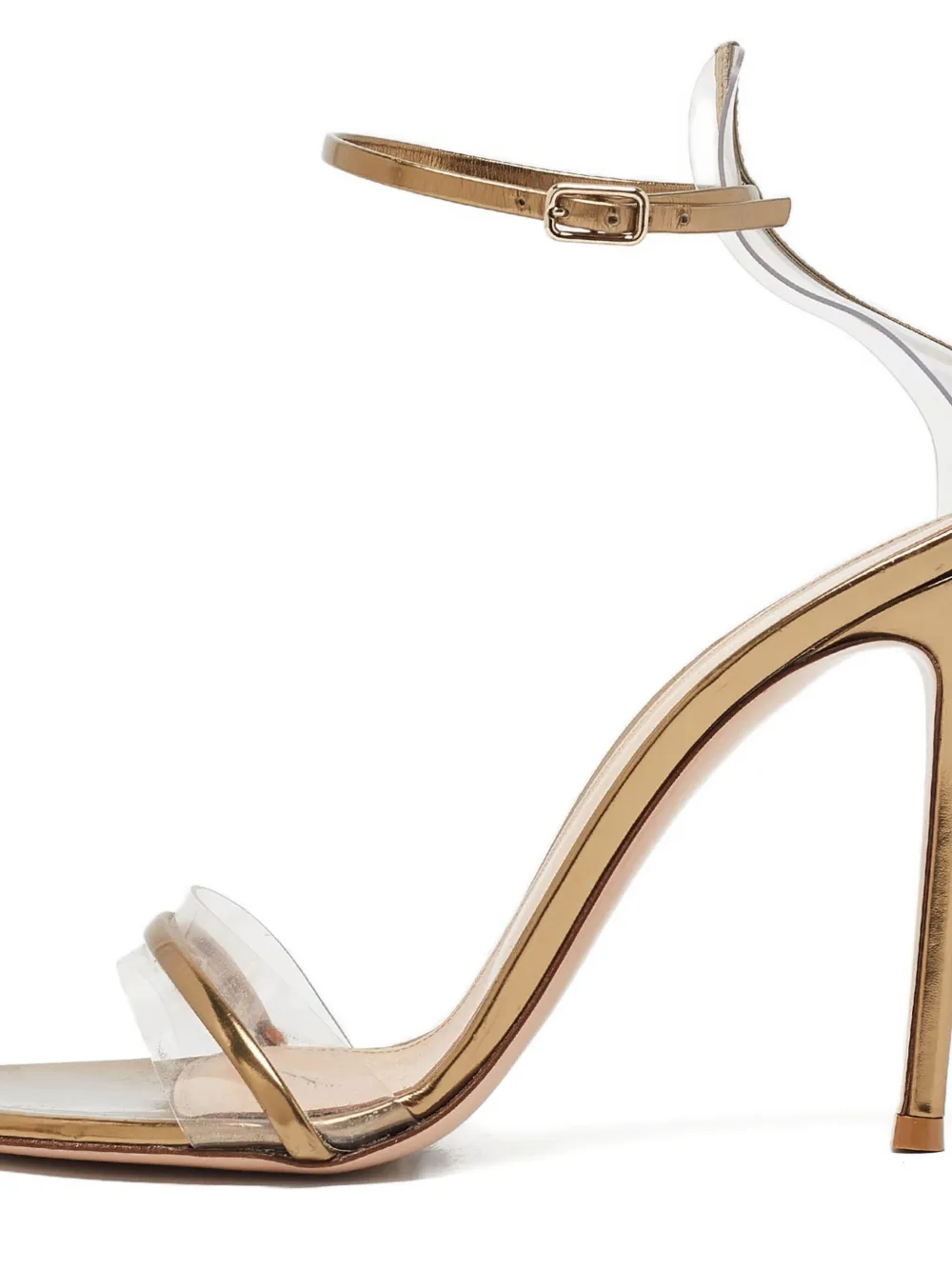 Gianvito Rossi Leren sandalen met doorzichtig bandje - Goud