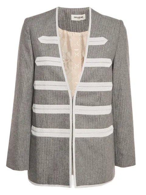 Zadig&Voltaire chamarra con detalle de rayas y cuello en V