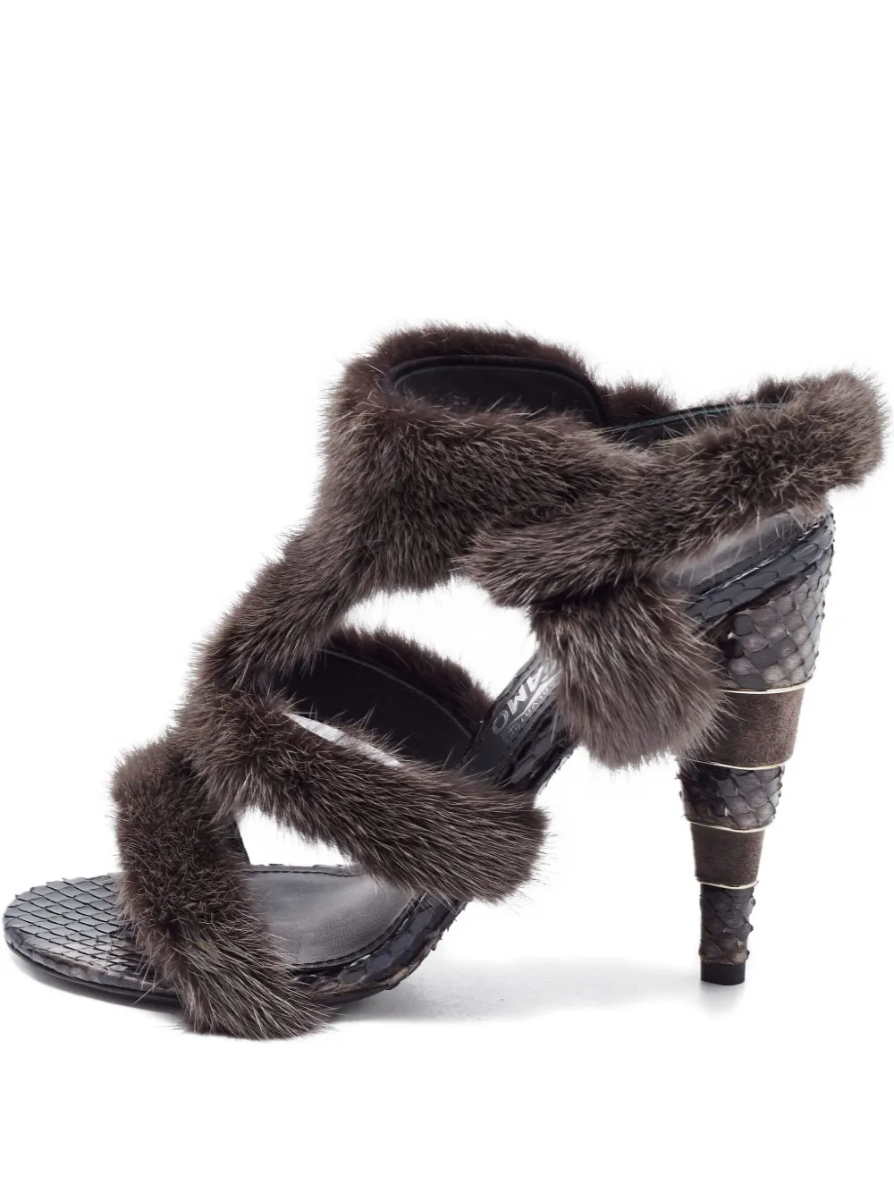 Ferragamo Pre-Owned fur python leather sandals | Brown | Image 1