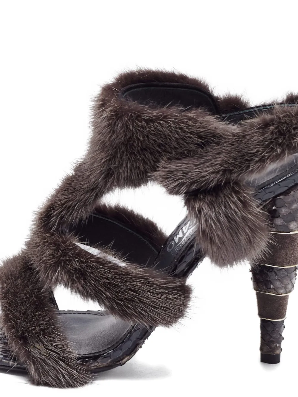 Ferragamo Pre-Owned fur python leather sandals | Image 2
