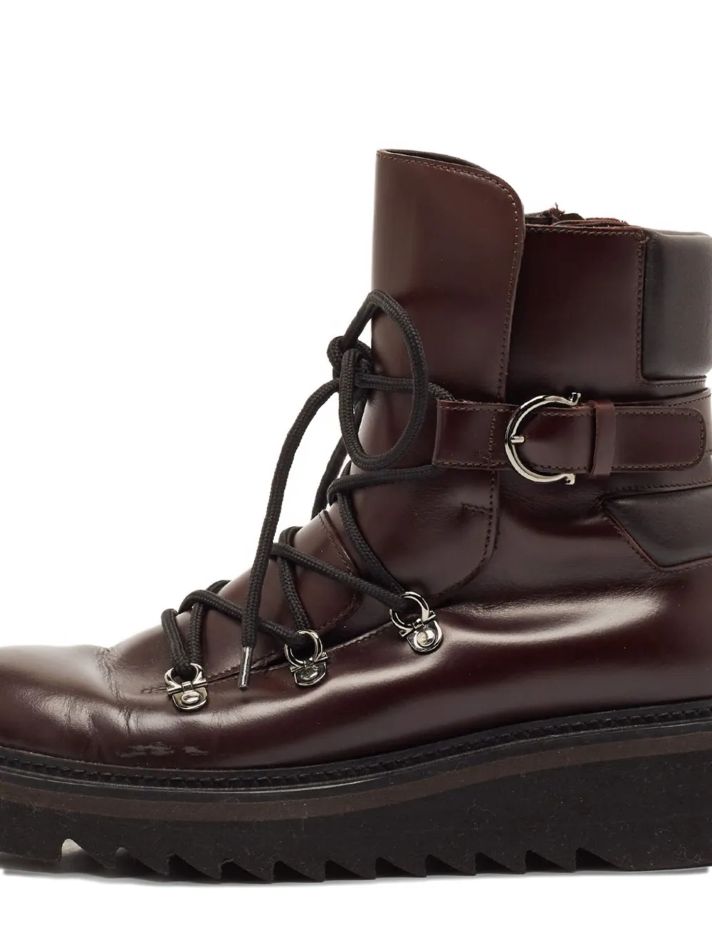 Ferragamo Pre-Owned botas con agujetas y tacón de 35mm | Image 2