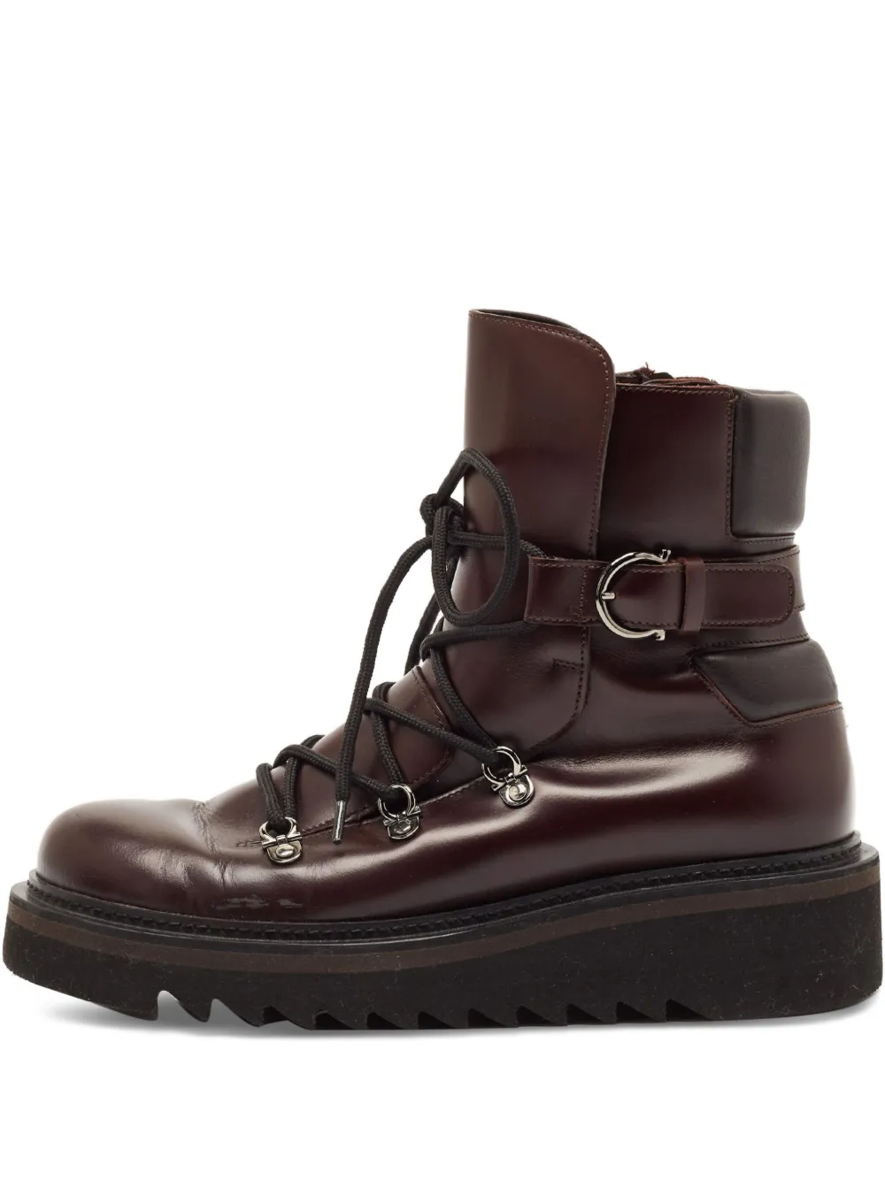 Ferragamo Pre-Owned botas con agujetas y tacón de 35mm | rojo | Image 1