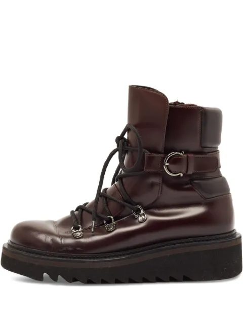 Ferragamo Pre-Owned botas con agujetas y tacón de 35mm