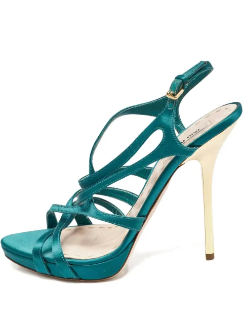Miu Miu Pre-Owned 110mm crisscross satin sandals