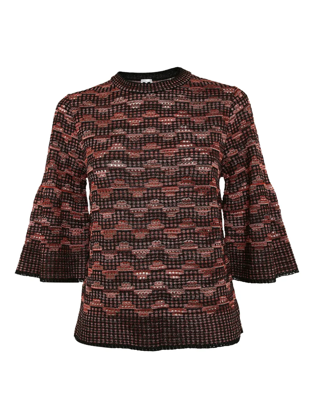 Pre-owned Missoni Bell-sleeve Jumper In Red