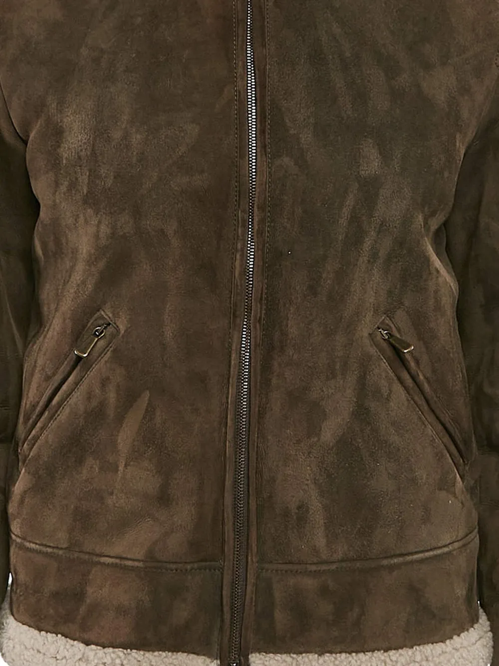 Loro Piana Pre-Owned suede shearling-trim jacket | Image 2