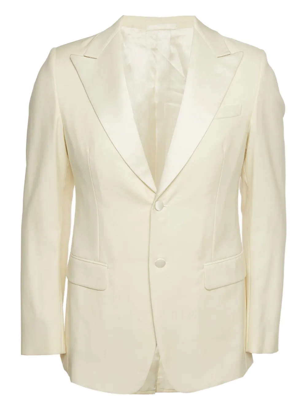 Prada Pre-Owned satin-trim single-breasted blazer | Neutrals | Image 1