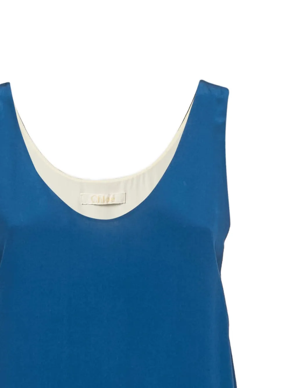 Pre-owned Chloé Silk Tank Top In Blue