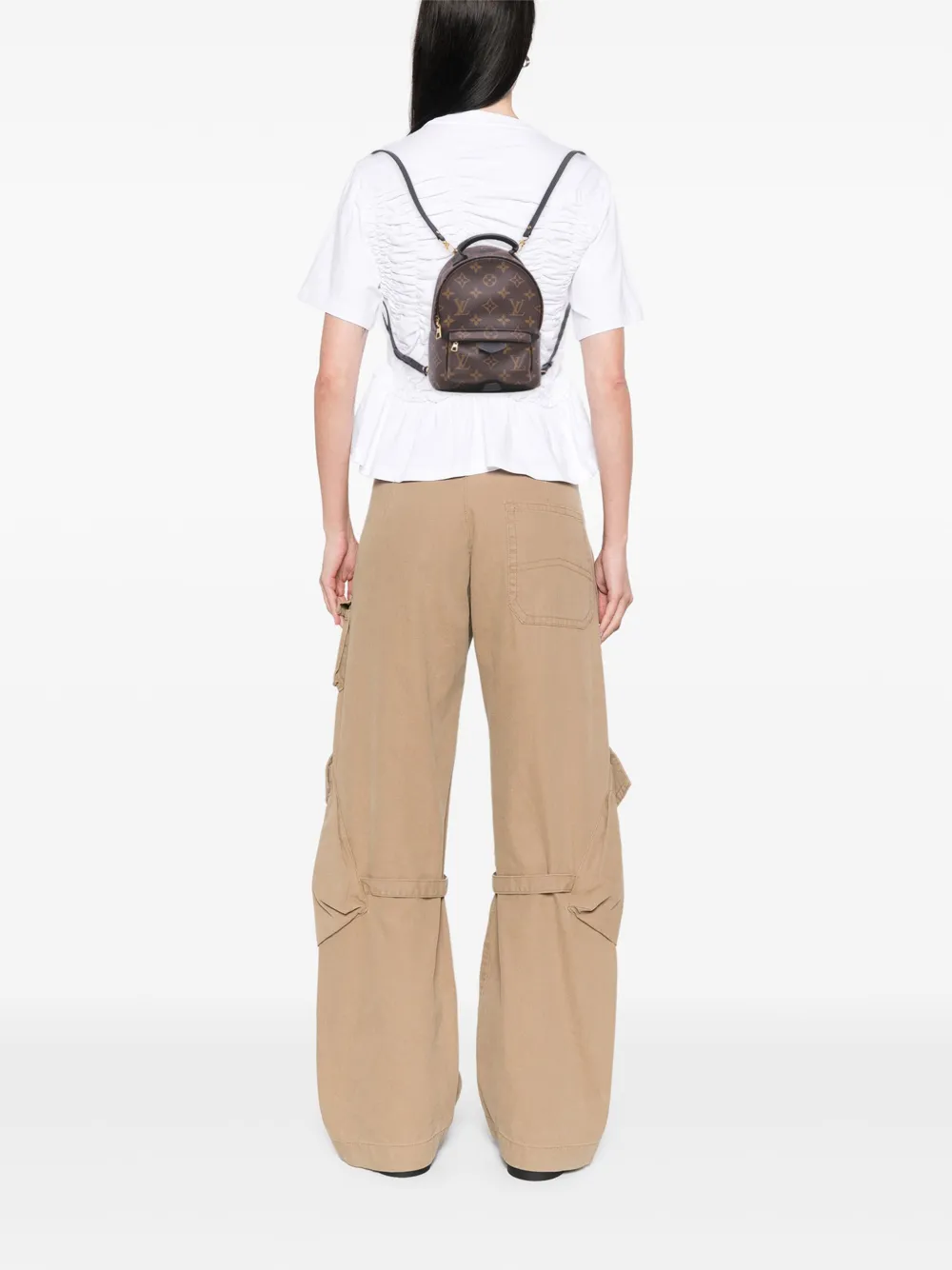 Pre-owned Louis Vuitton 2018 Monogram Mini Palm Springs Backpack In Brown