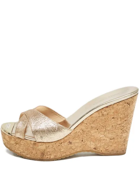 Jimmy Choo Pre-Owned glitter cross-strap sandals