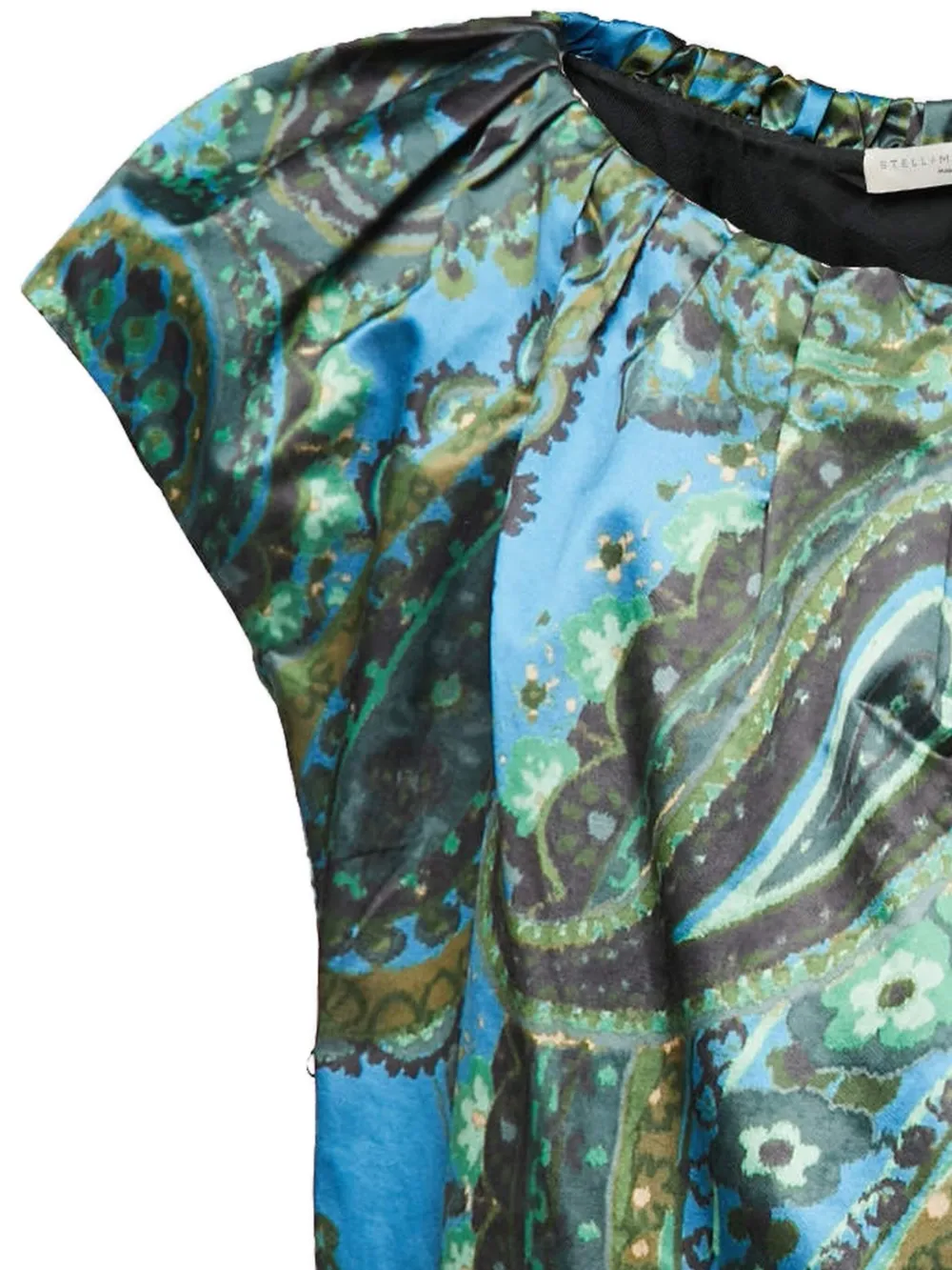 Stella McCartney Pre-Owned Satijnen mini-jurk met paisley-print - Blauw