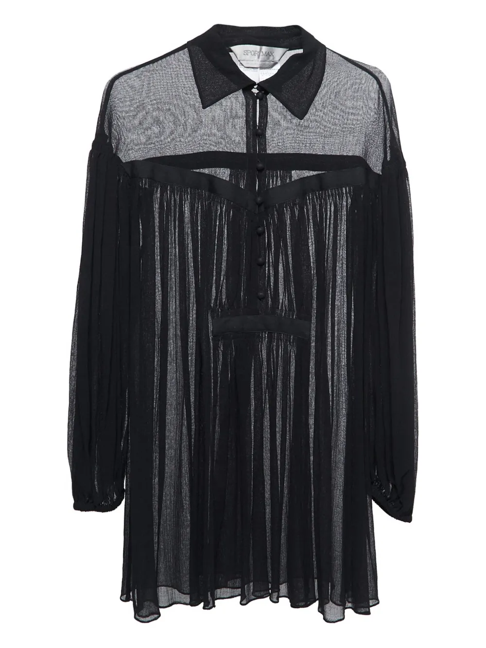 Sportmax Vintage pleated cotton blouse | Black | Image 1