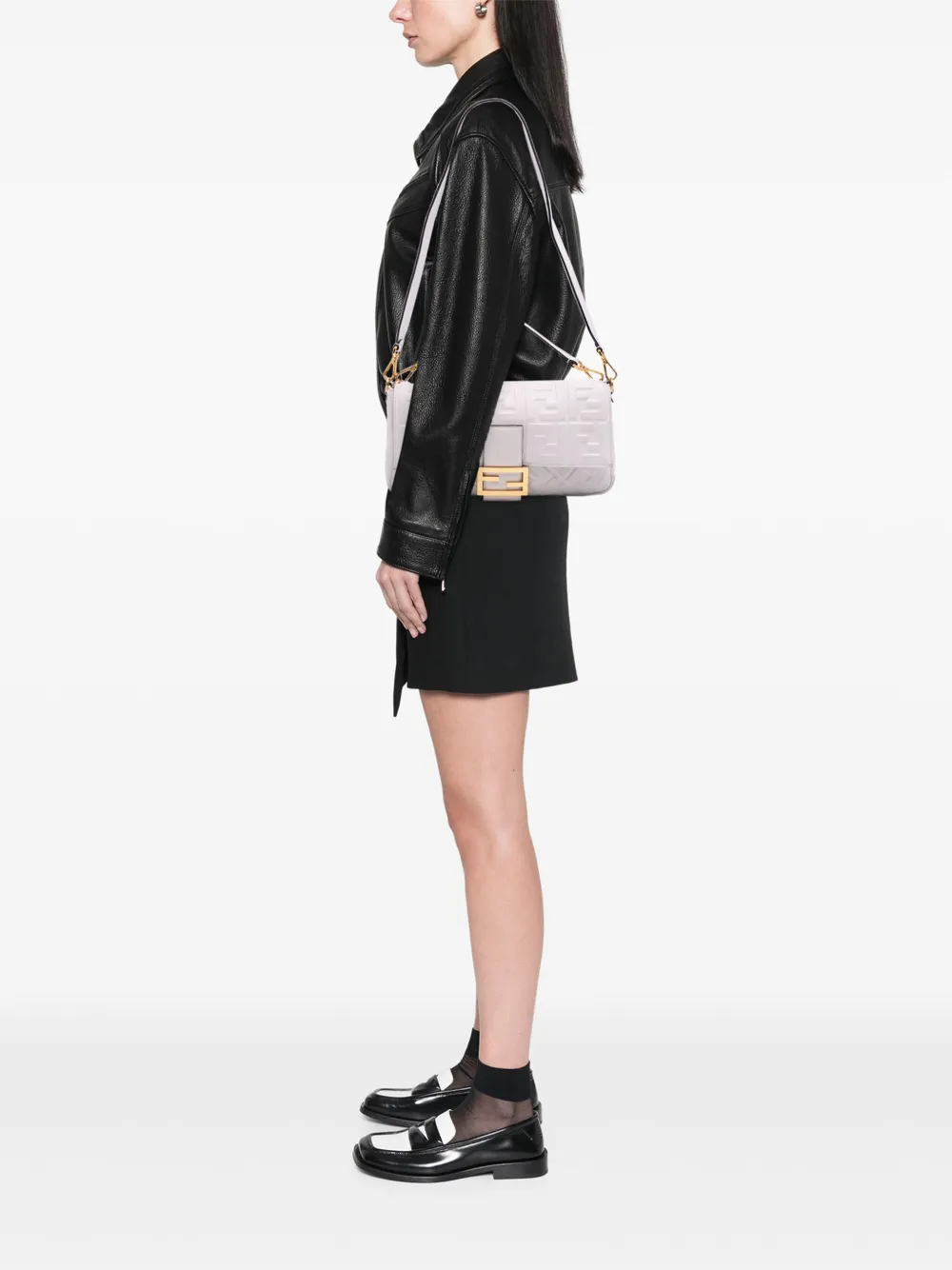 Fendi Pre-Owned 2000-2010 Large Zucca Embossed Leather Baguette satchel | Pre-Owned | Image 2