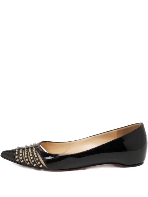 Christian Louboutin Pre-Owned patent leather studded ballet flats
