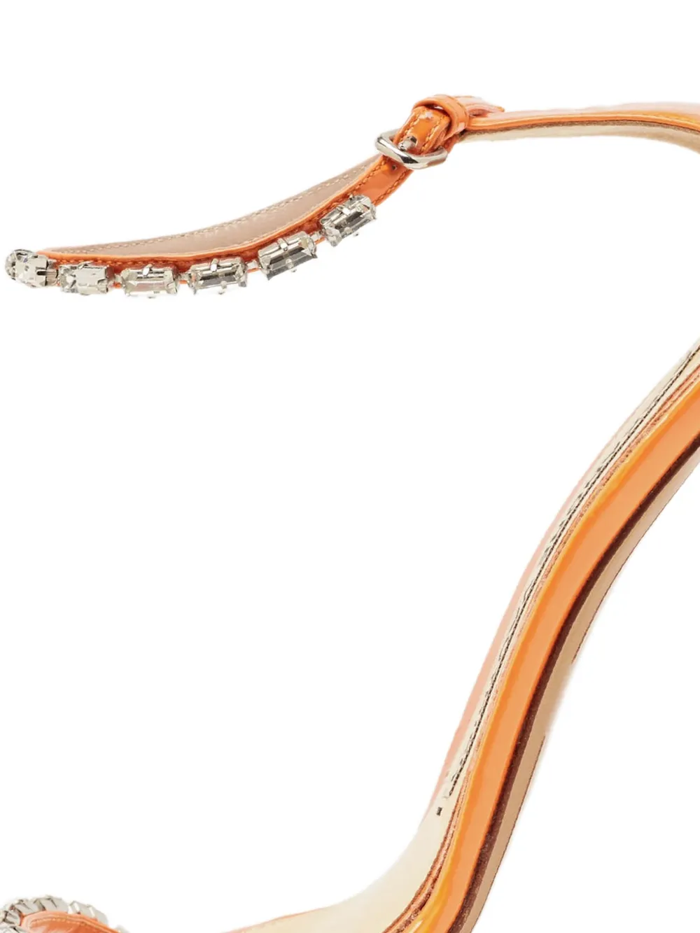 Alexandre Vauthier 100 mm leren sandalen verfraaid met kristallen - Oranje