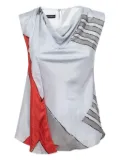Emporio Armani Pre-Owned draped geometric-print blouse - Grey