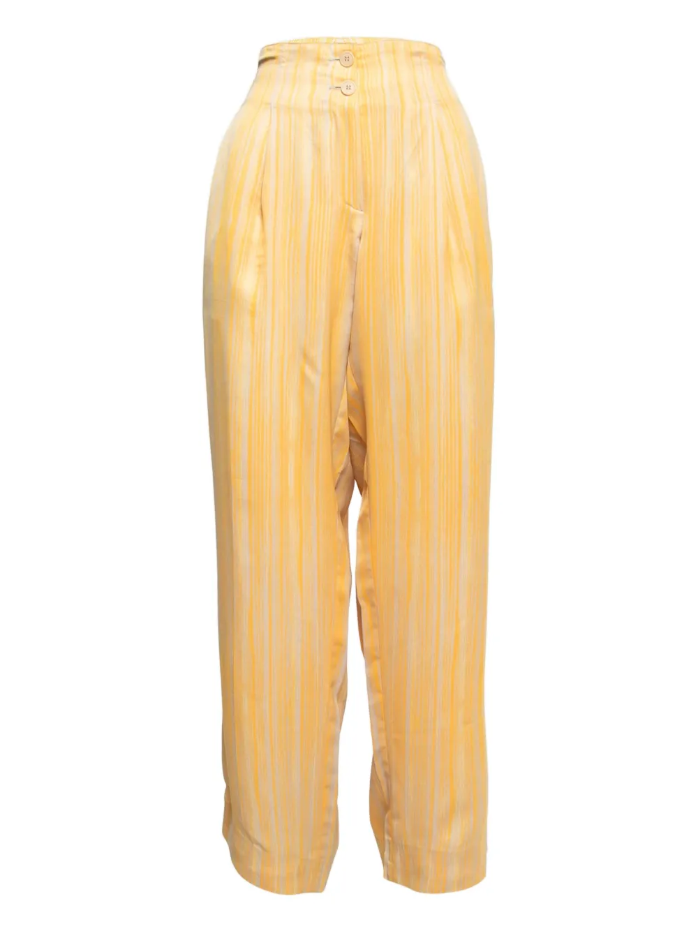 Bottega Veneta Pre-Owned striped satin trousers | Yellow | Image 1