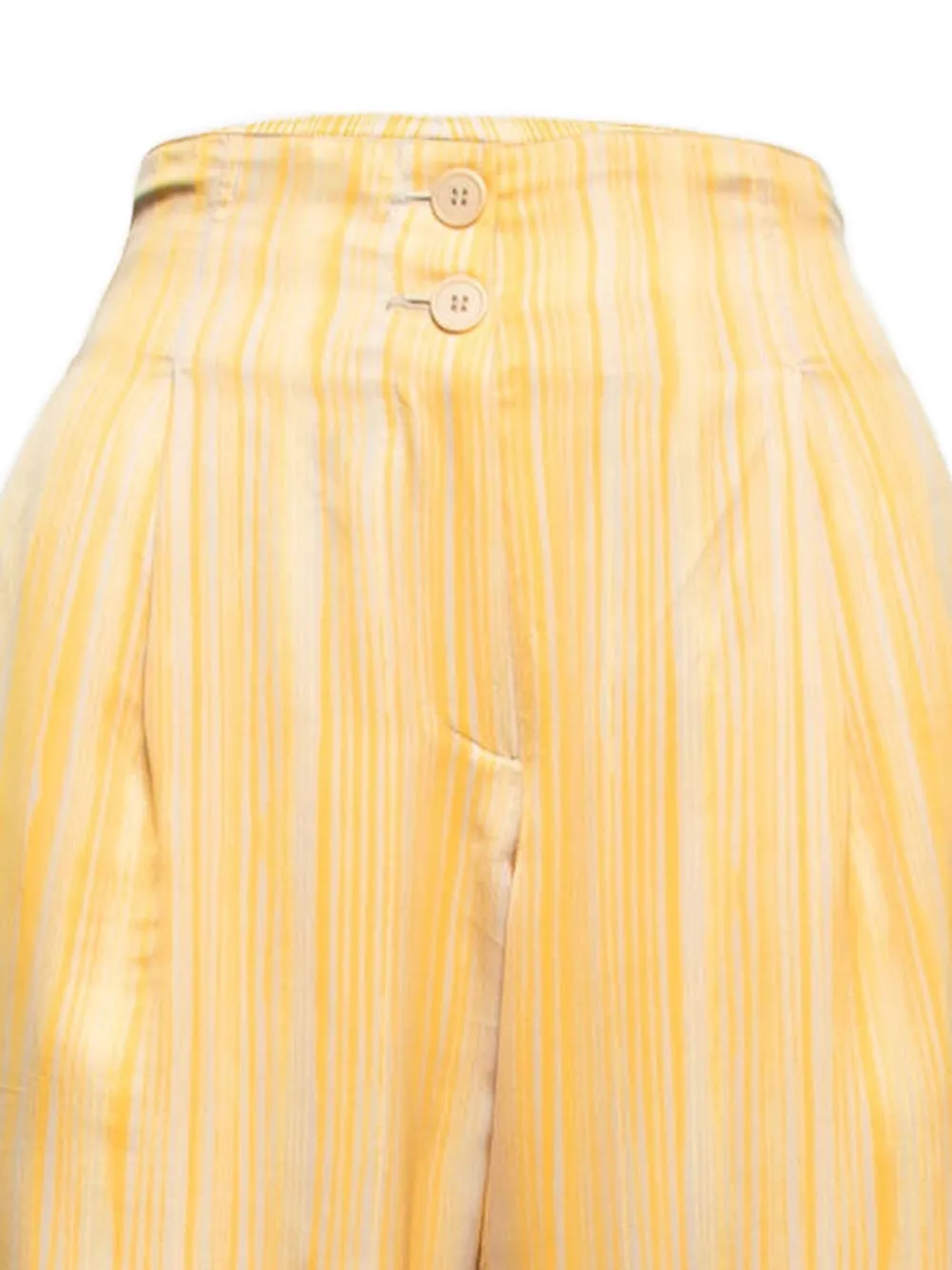 Bottega Veneta Pre-Owned Gestreepte satijnen broek - Geel