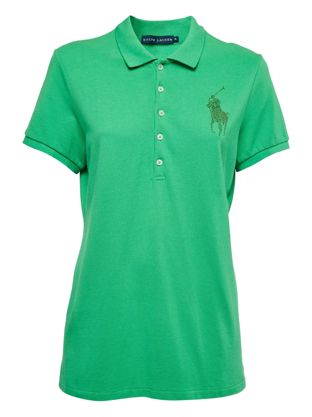 Pre-owned Polo Ralph Lauren Vintage Big Pony Cotton Polo Shirt In Green