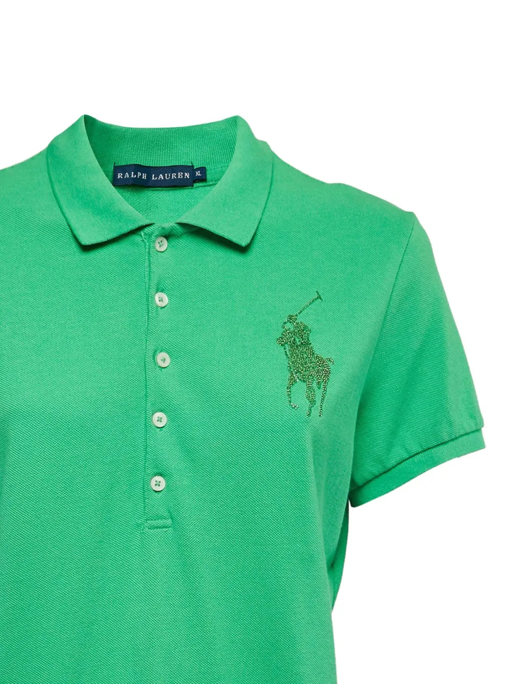 Pre-owned Polo Ralph Lauren Vintage Big Pony Cotton Polo Shirt In Green