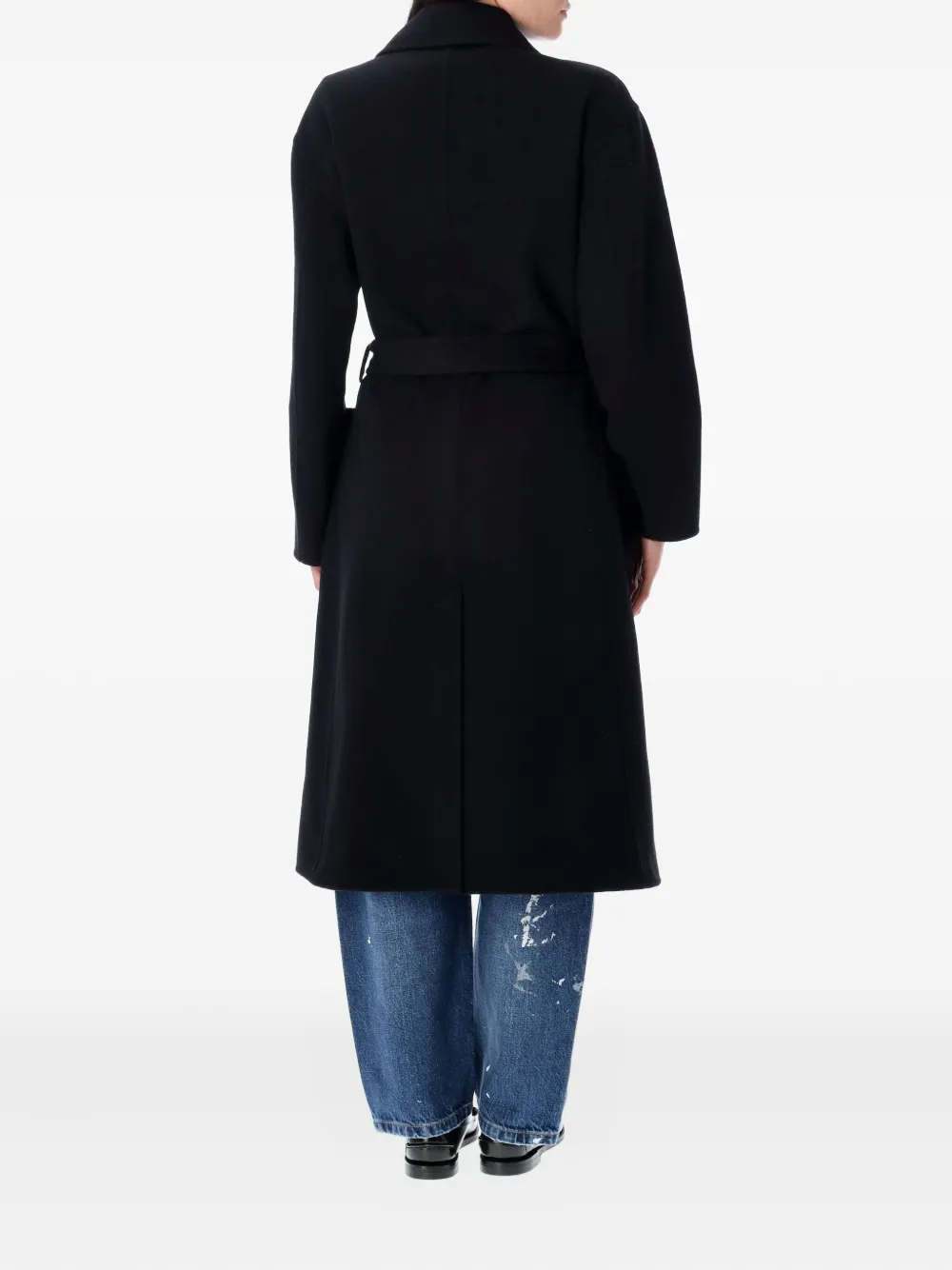Polo Ralph Lauren Wollen jas met ceintuur Zwart