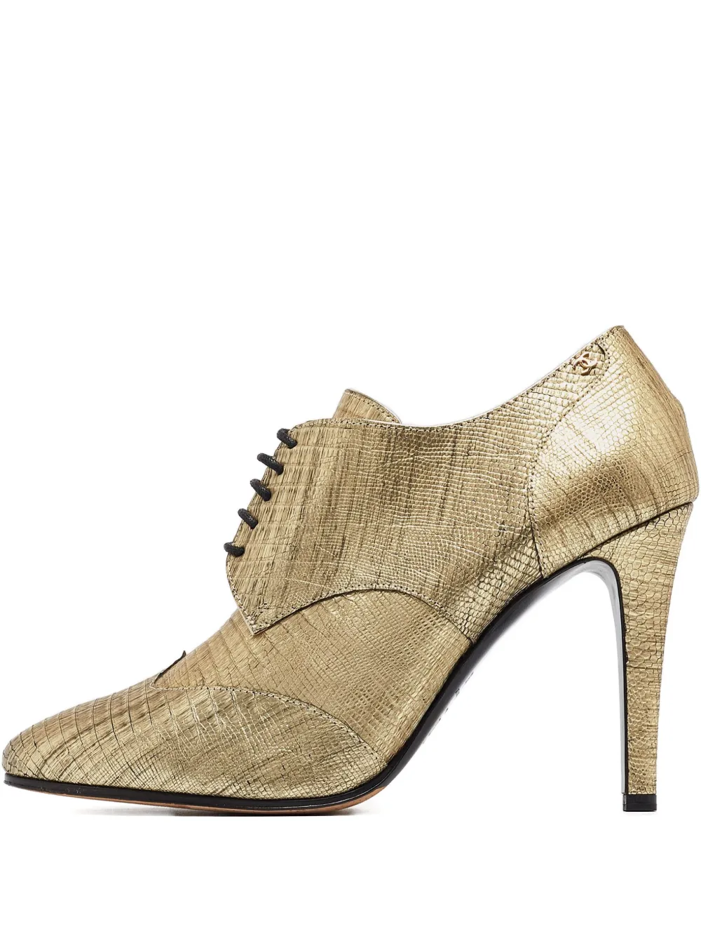 CHANEL Pre-Owned Stivali con effetto lucertola 100mm - Oro