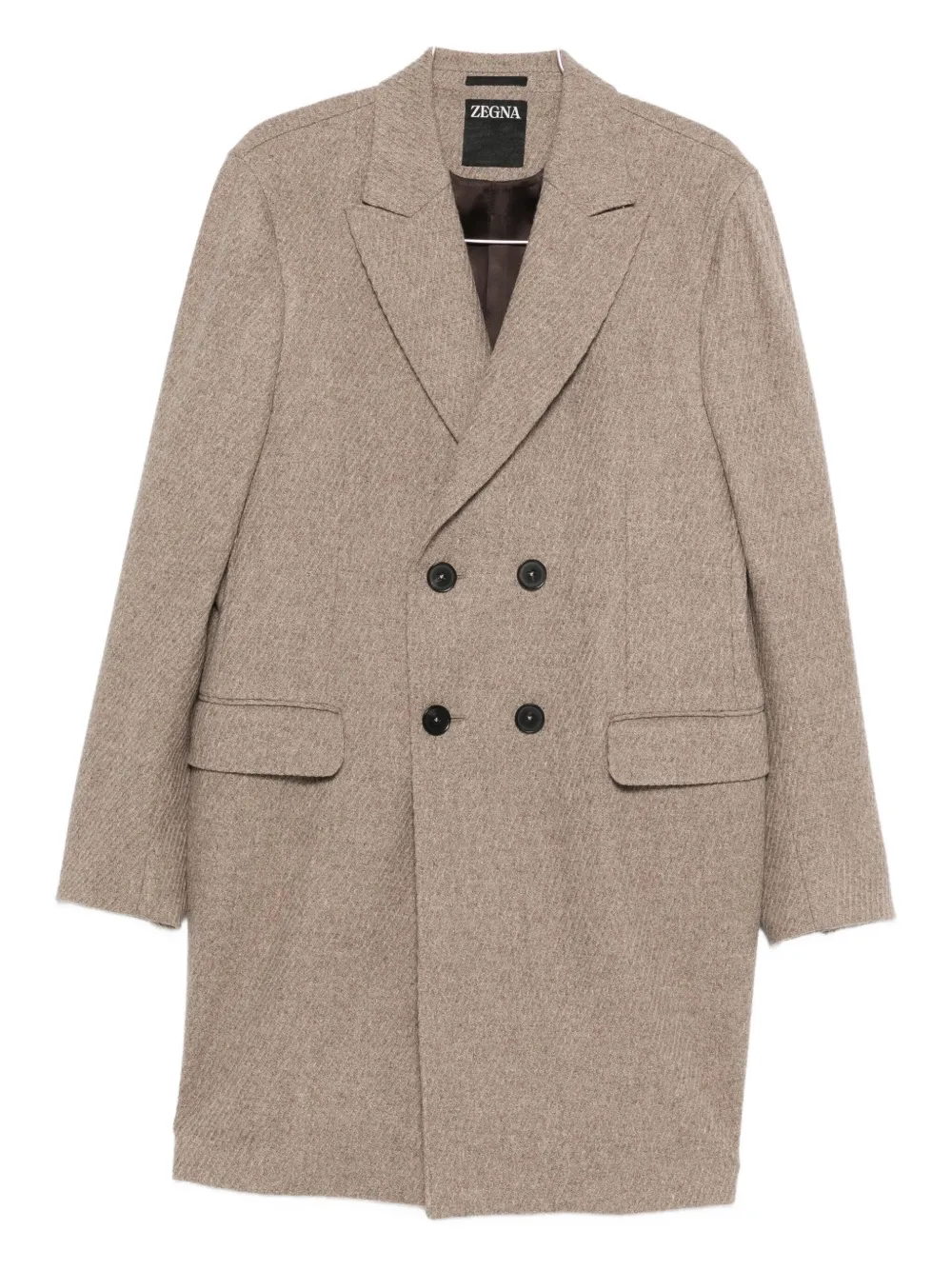 Zegna flap-pocket double-breasted coat - Toni neutri