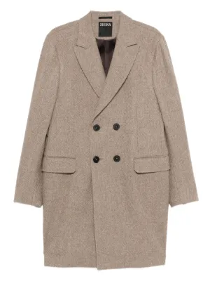 Lardini ヘリンボーン コート | ブラウン | FARFETCH JP