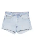 RE/DONE frayed-edges denim shorts - Blue