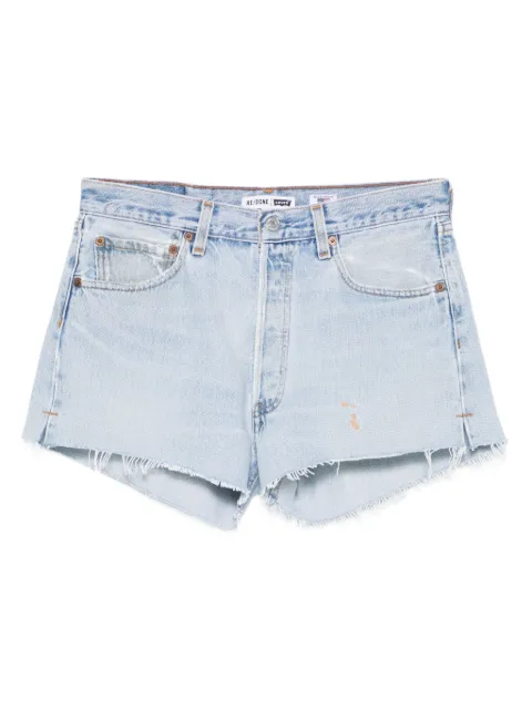 RE/DONE frayed-edges denim shorts