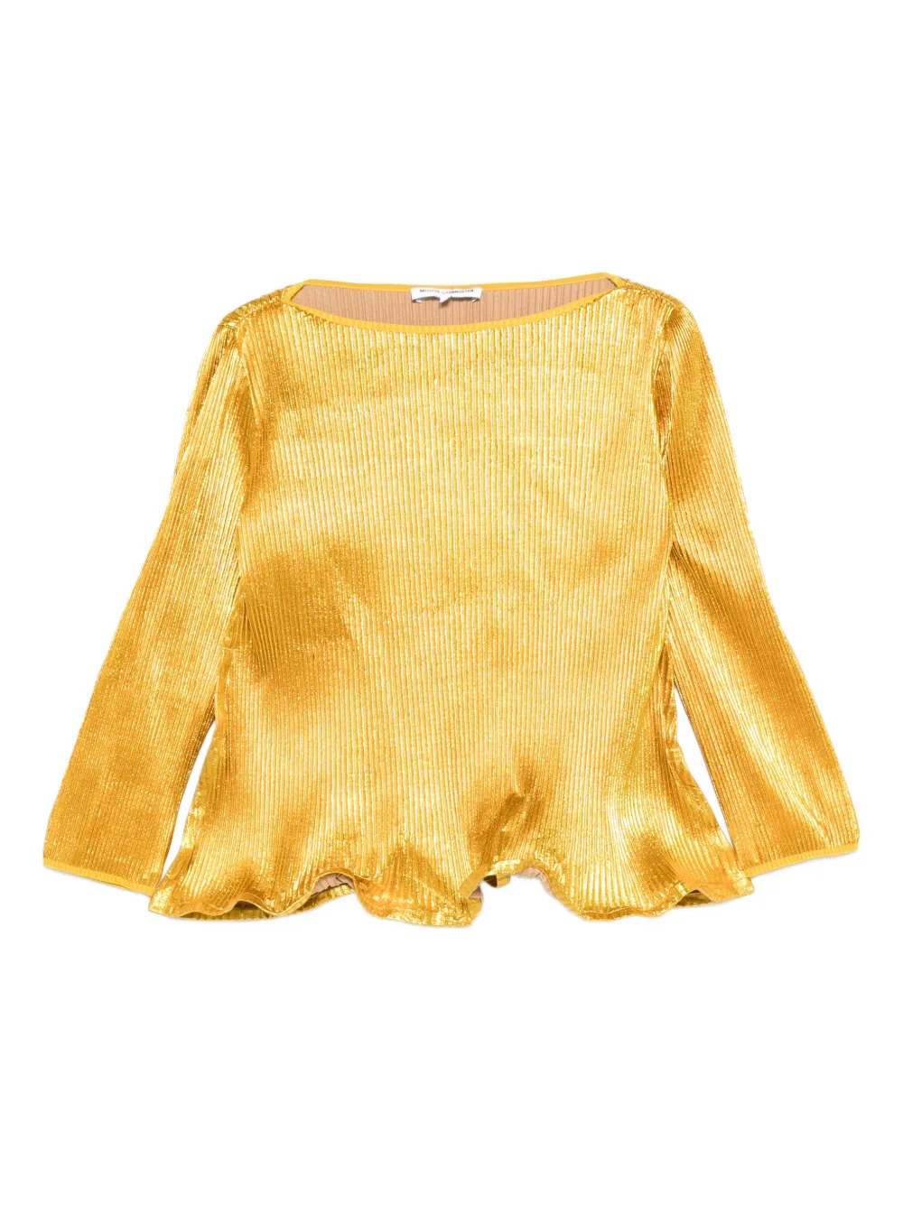 Melitta Baumeister metallic plissé top - Giallo