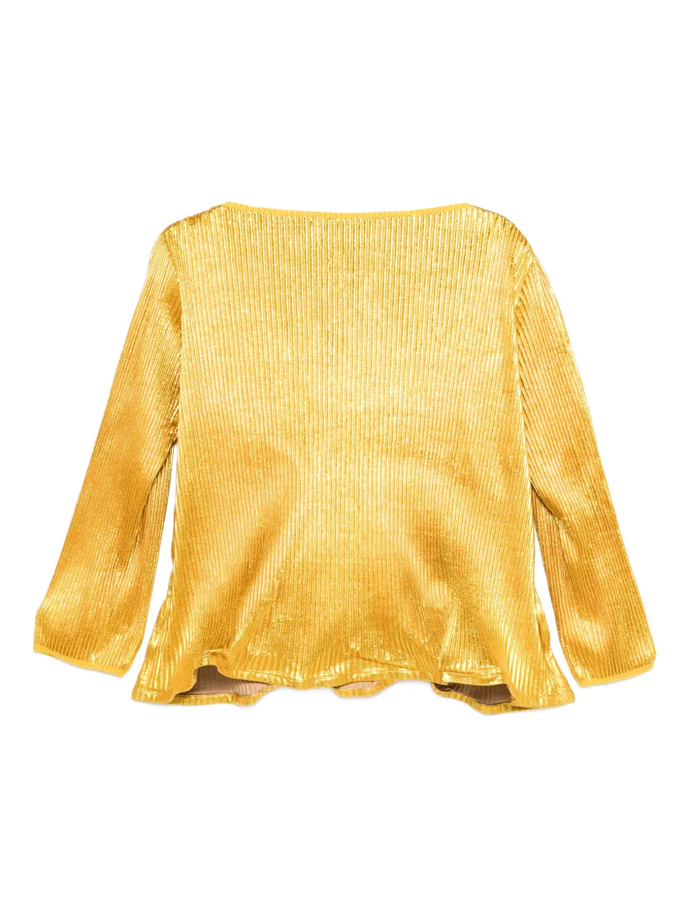  Melitta Baumeister Metallic Plissé Top - Yellow 