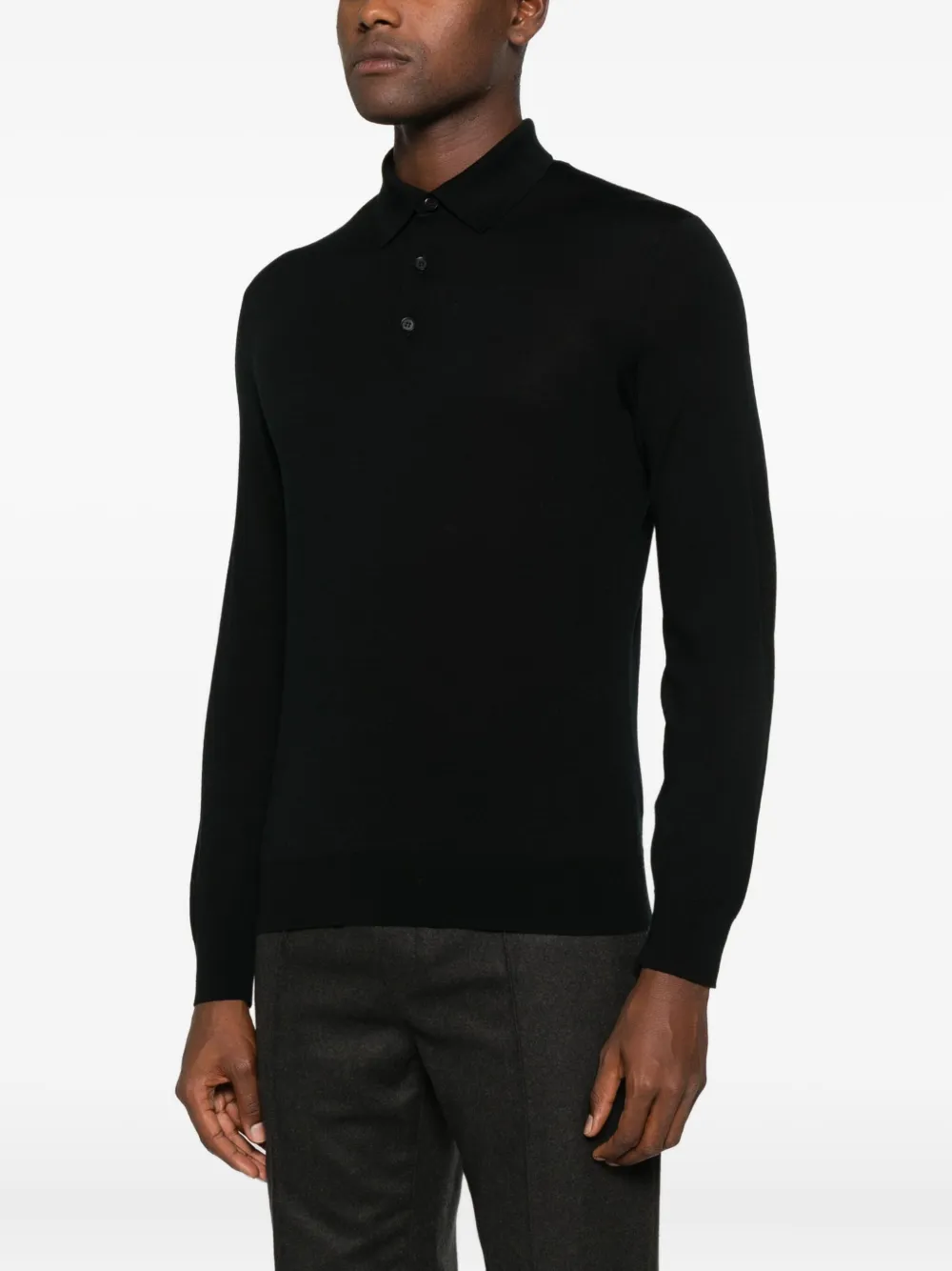 Zegna Poloshirt met lange mouwen Zwart