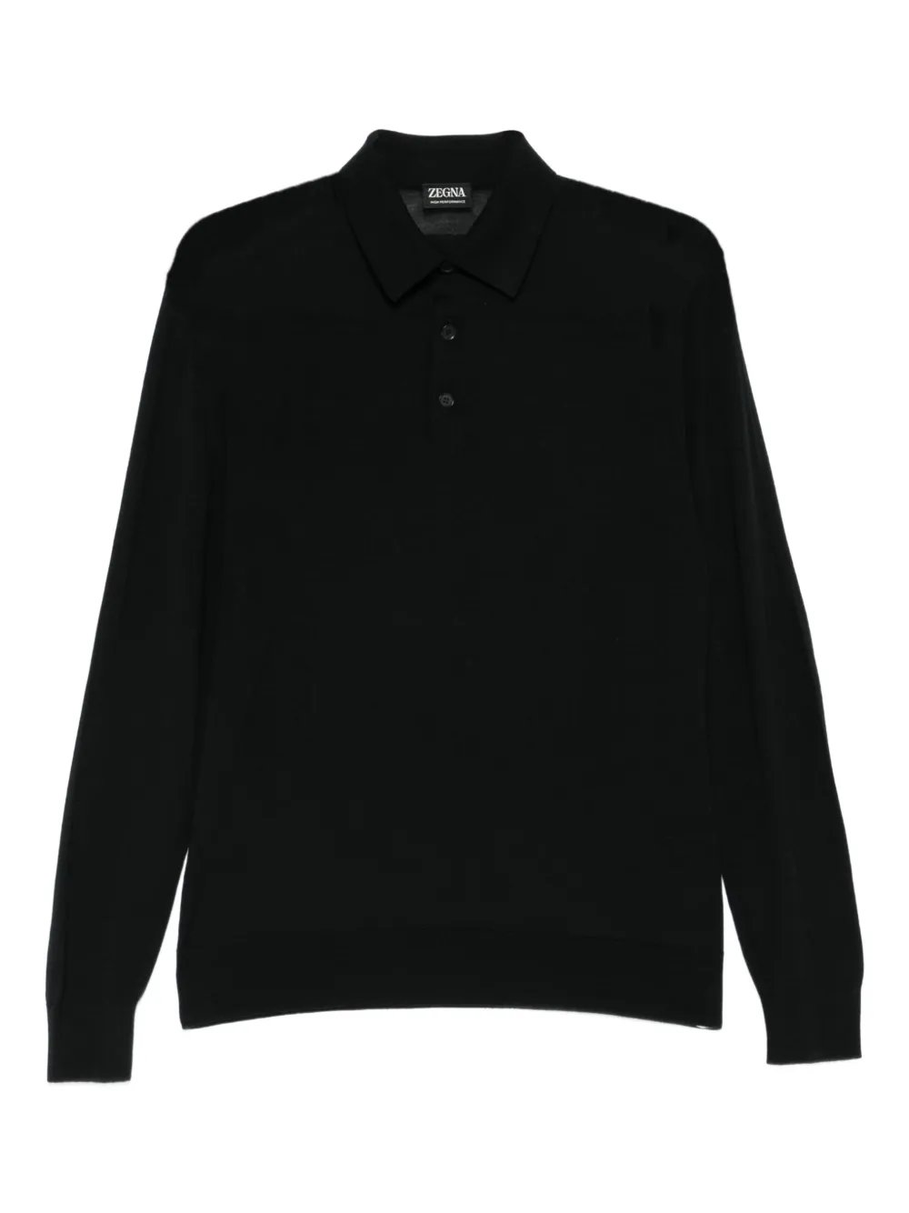 Zegna long sleeve polo shirt | Black | Image 1