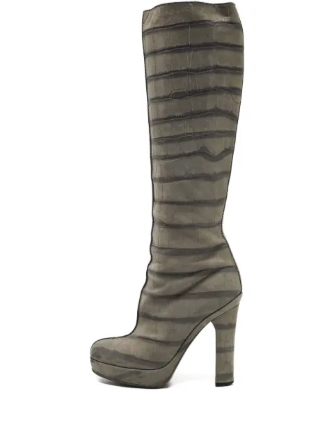 Louis Vuitton Pre-Owned 2024 120mm crocodile-embossed boots