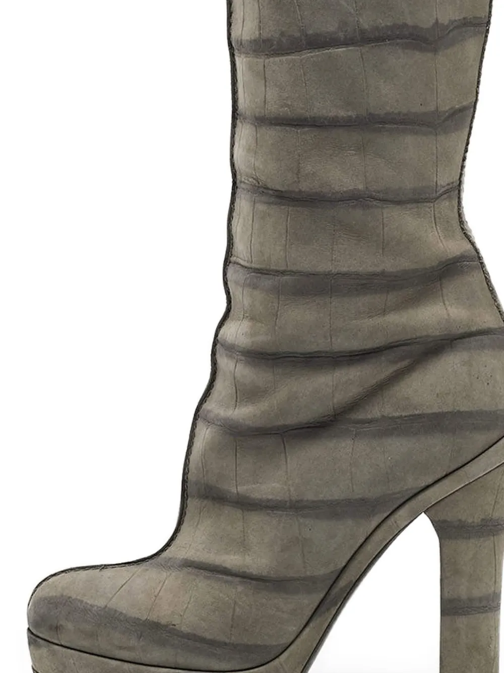 Louis Vuitton Pre-Owned 2024 120 mm laarzen met krokodillen-reliëf - Grijs