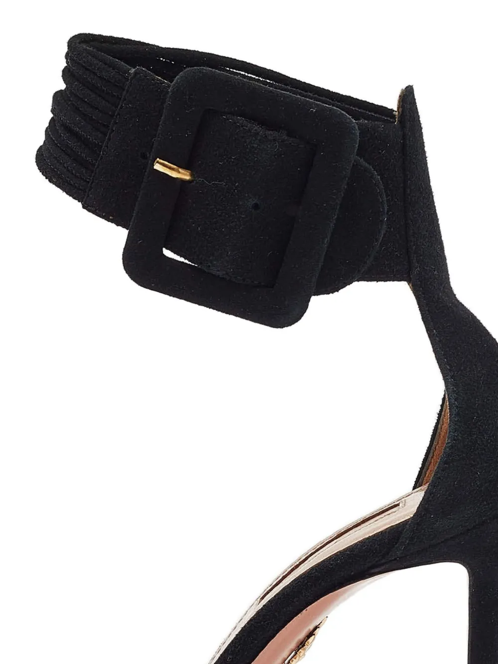 Aquazzura 110 mm suède sandalen met gesp - Zwart