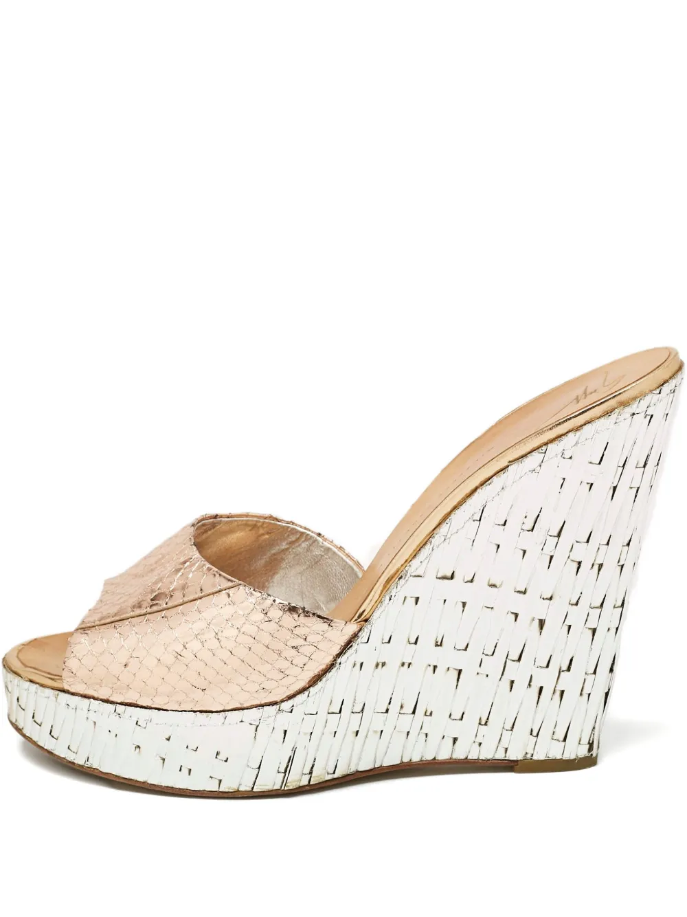 Giuseppe Zanotti Vintage Sandalen mit Wedge-Absatz 135mm - Gold