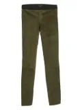 Theory suede elastic-waistband trousers - Green