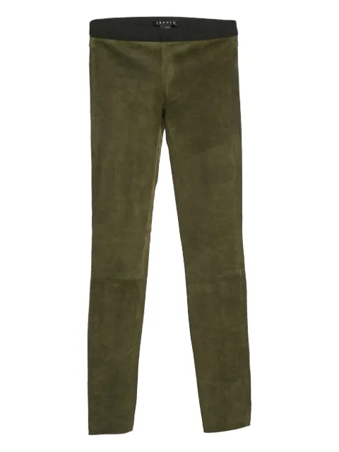 Theory suede elastic-waistband trousers