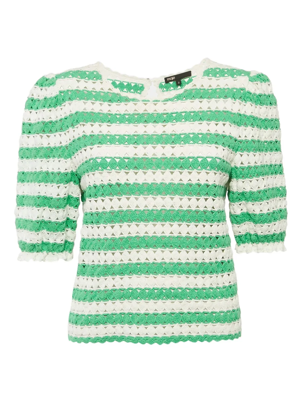 Maje crochet striped sweater | Green | Image 1